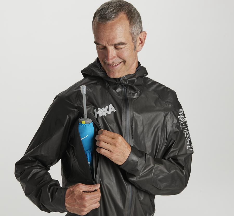 Hoka One One Jackets Mens Black - GORE-TEX Shakedry™ Run - 37248IXSU